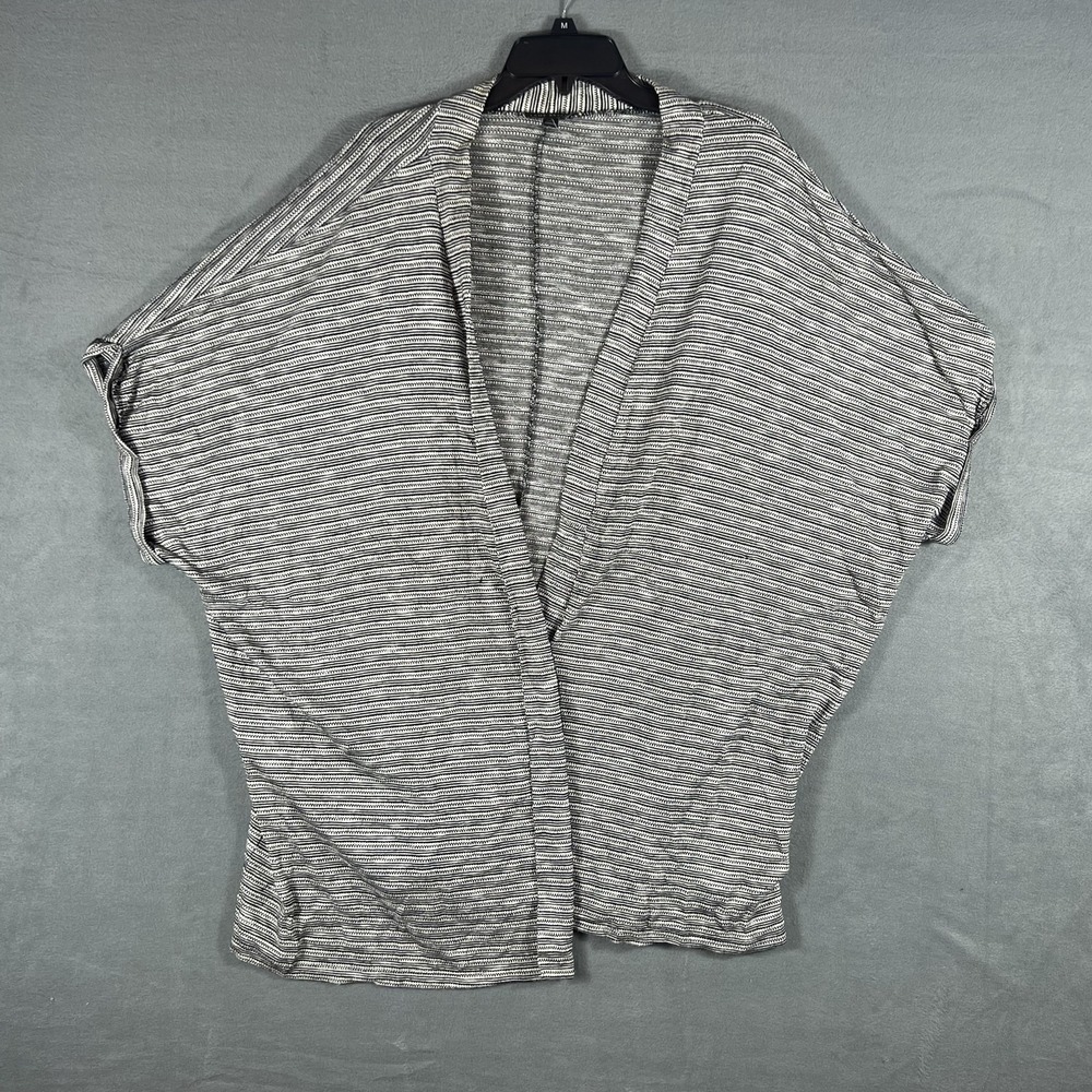 Lane Bryant Women's Plus Size 22/24 Black White Striped Open Front‎ Cardigan